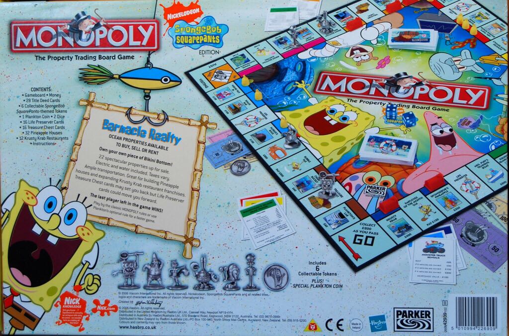 Monopoly: Spongebob SquarePants Edition  (6) board game collectible [Barcode 653569148531] - Main Image 2