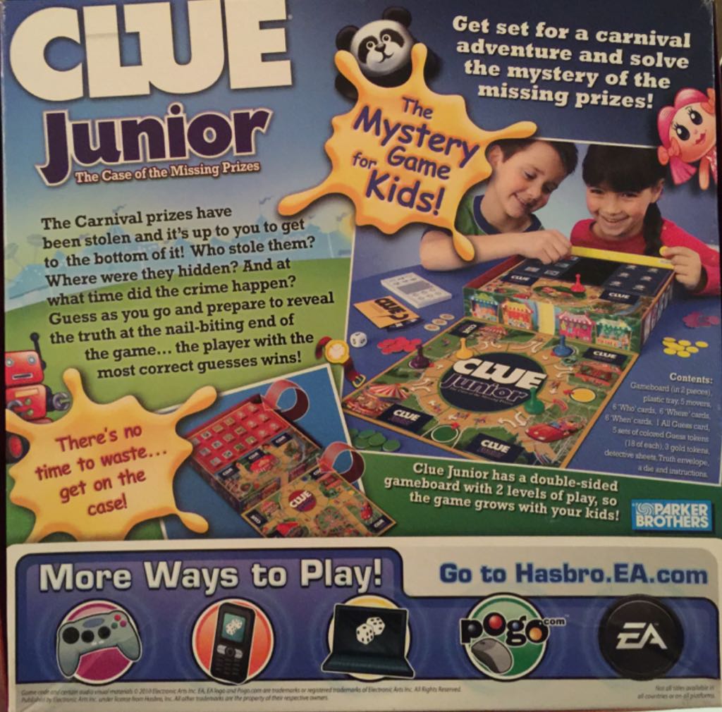 Clue, Jr: CLUE® JUNIOR “The CASE of the MISSING PRIZES”  (2-5) board game collectible [Barcode 653569539568] - Main Image 2