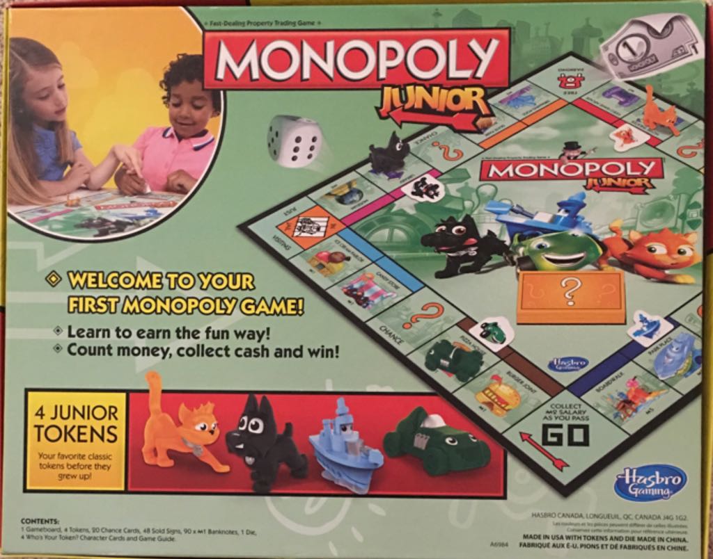 Monopoly: Junior  (2-4) board game collectible [Barcode 653569923190] - Main Image 2