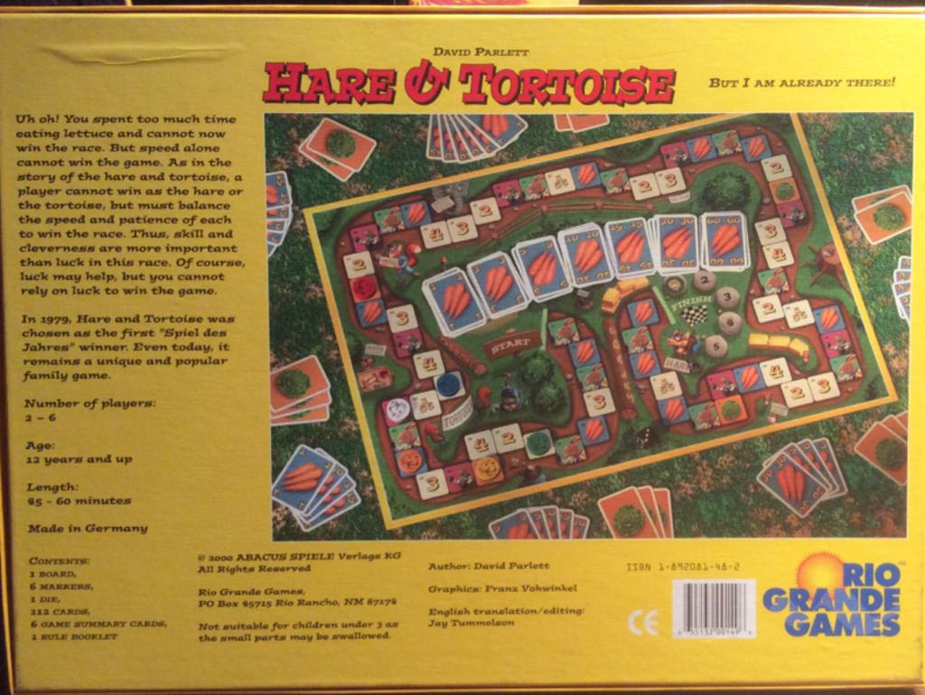 Hare & Tortoise  (2 - 6) board game collectible [Barcode 655132001496] - Main Image 2