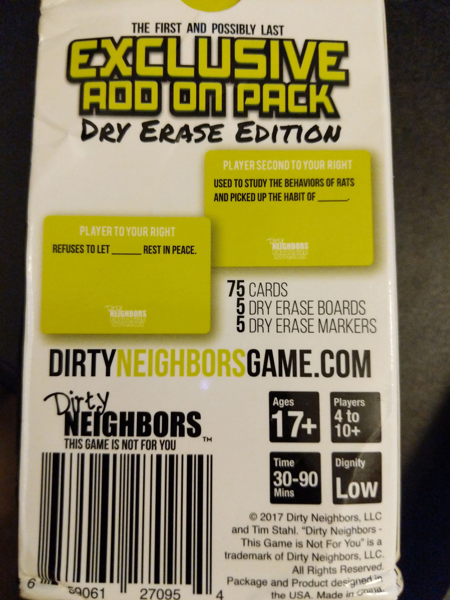 Dirty Neighbors Exclusive Add on Pack  (4 - 10+) board game collectible [Barcode 659061270954] - Main Image 2