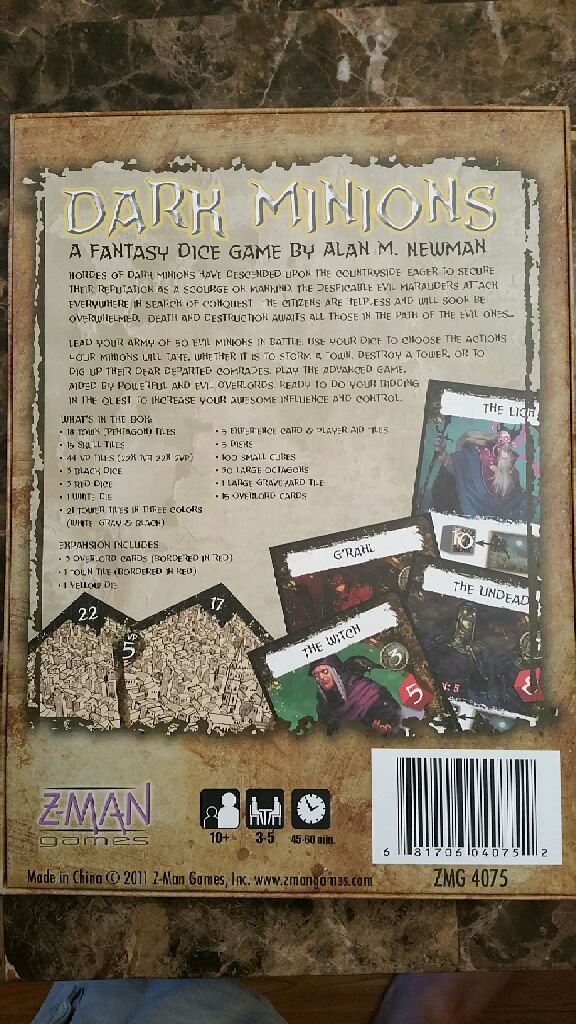 Dark Minions  (3-5) board game collectible [Barcode 681706040752] - Main Image 2