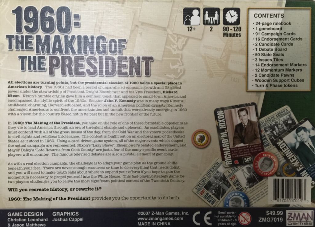 1960: The Making Of The President  (2) board game collectible [Barcode 681706070193] - Main Image 2