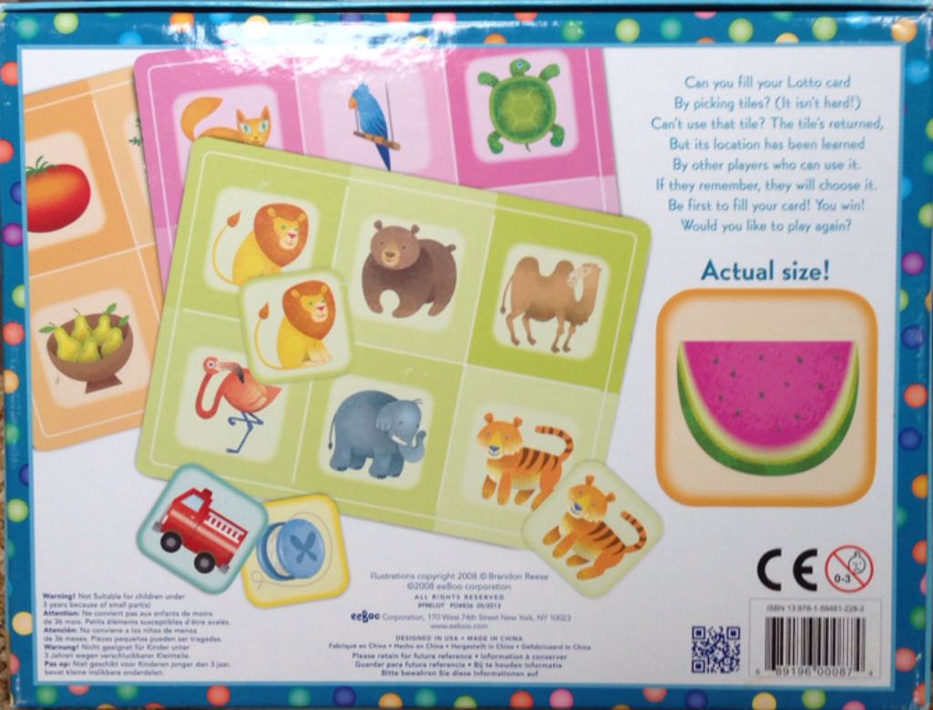 Lotto Game  (2-6) board game collectible [Barcode 689196000874] - Main Image 2