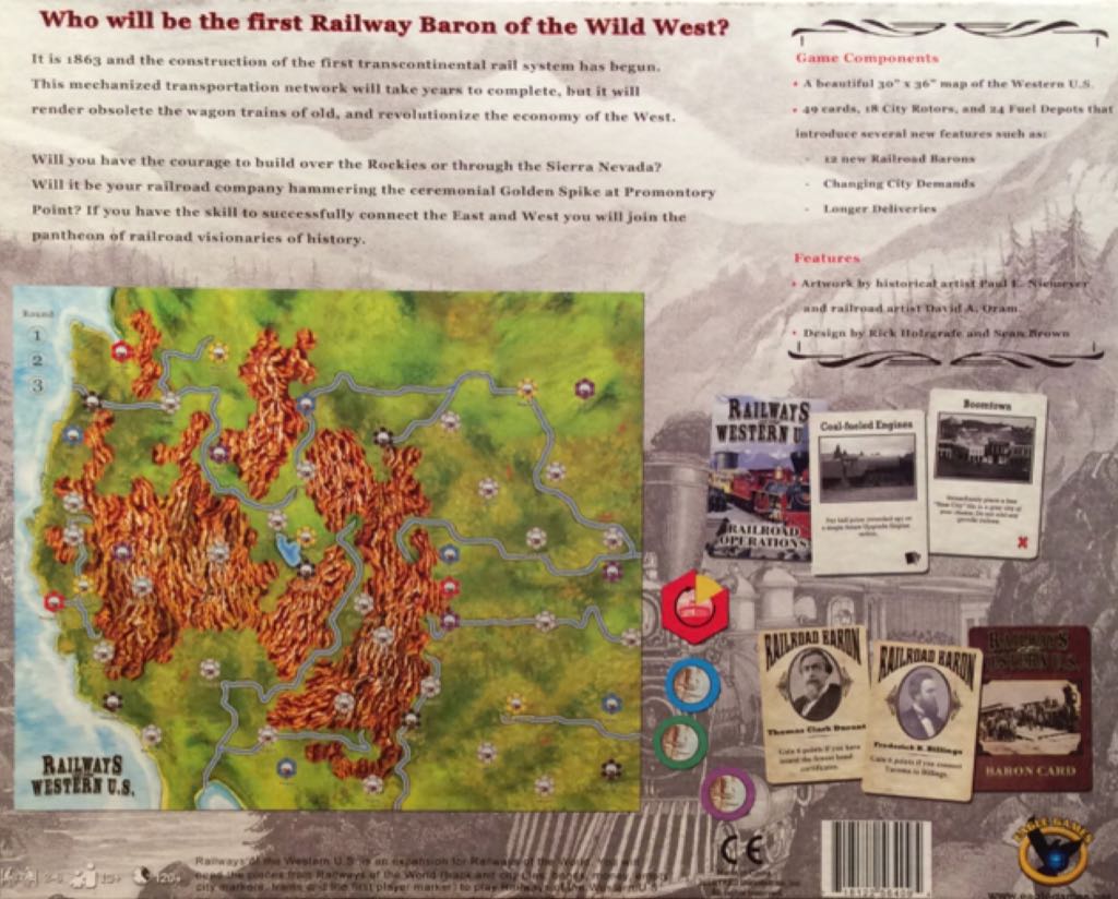 Railways Of The World: Railways Of The Western U.S.  (2-6) board game collectible [Barcode 718122564095] - Main Image 2