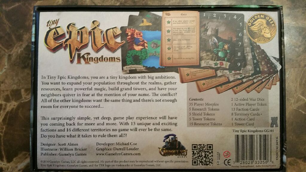 Tiny Epic Kingdoms  (2 to 5 Players) board game collectible [Barcode 728028332506] - Main Image 2