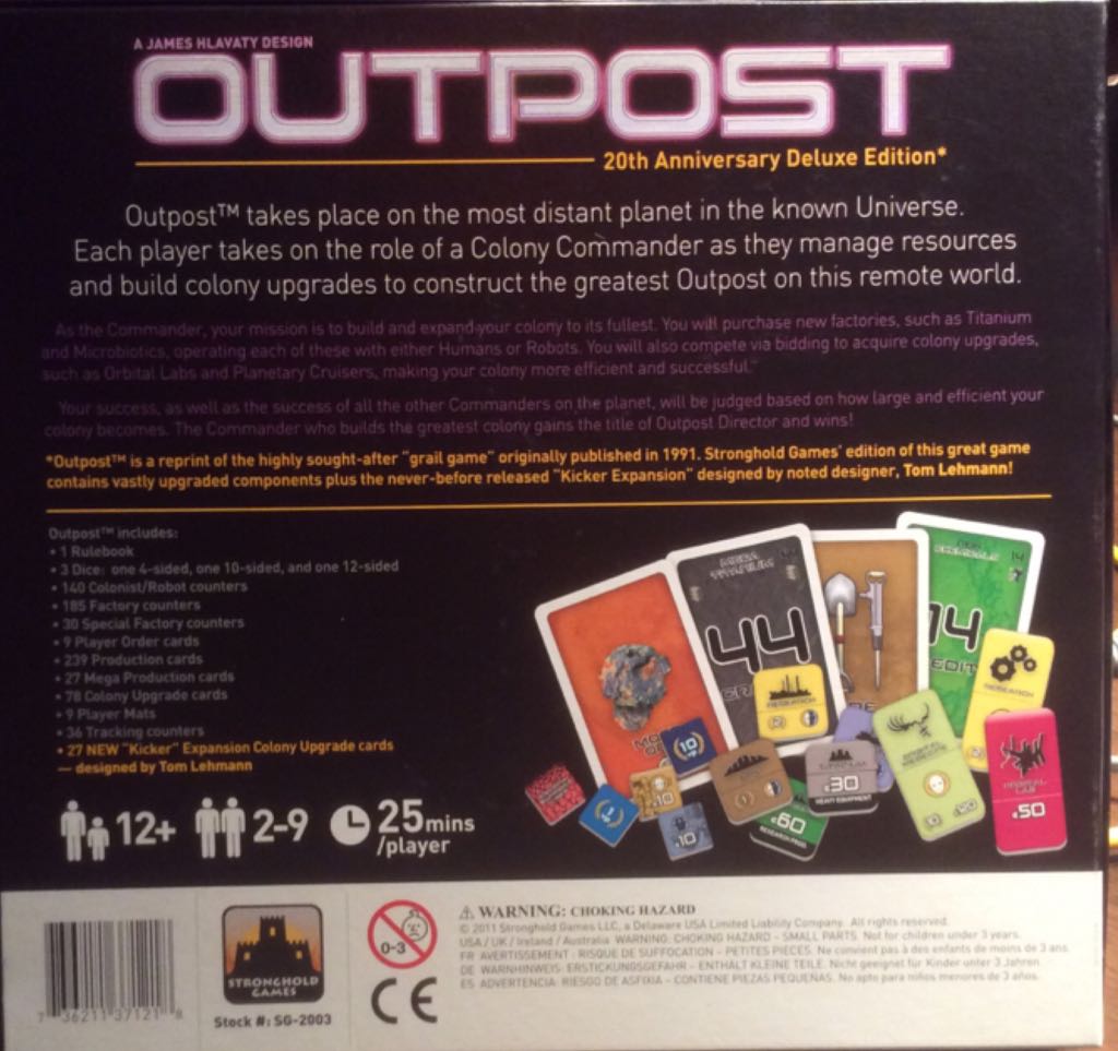 Outpost 20th Anniversary Deluxe Edition  (2 - 9) board game collectible [Barcode 736211371218] - Main Image 2