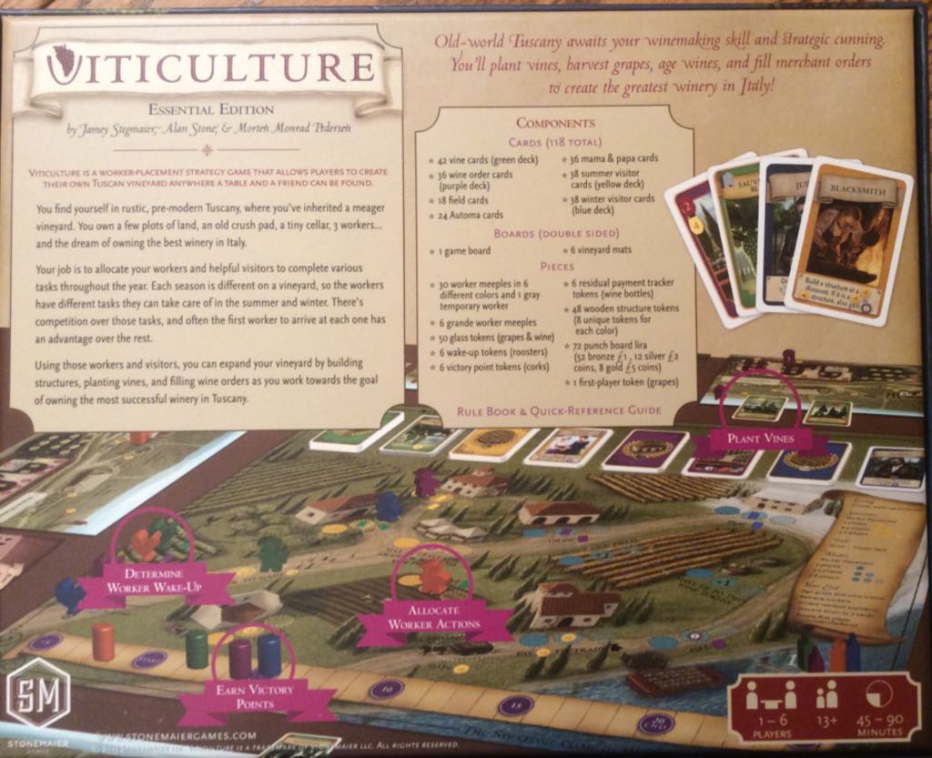 Viticulture: Essential Edition  (6) board game collectible [Barcode 748252980618] - Main Image 2