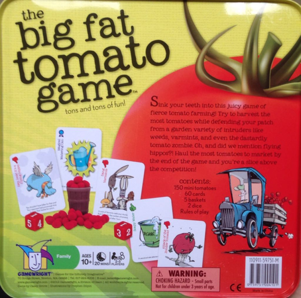 The Big Fat Tomato Game  (2-5) board game collectible [Barcode 759751004101] - Main Image 2
