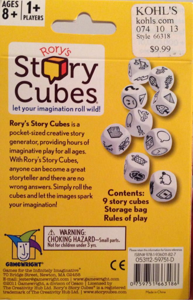 Rory’s Story Cubes  (1+) board game collectible [Barcode 759751663186] - Main Image 2