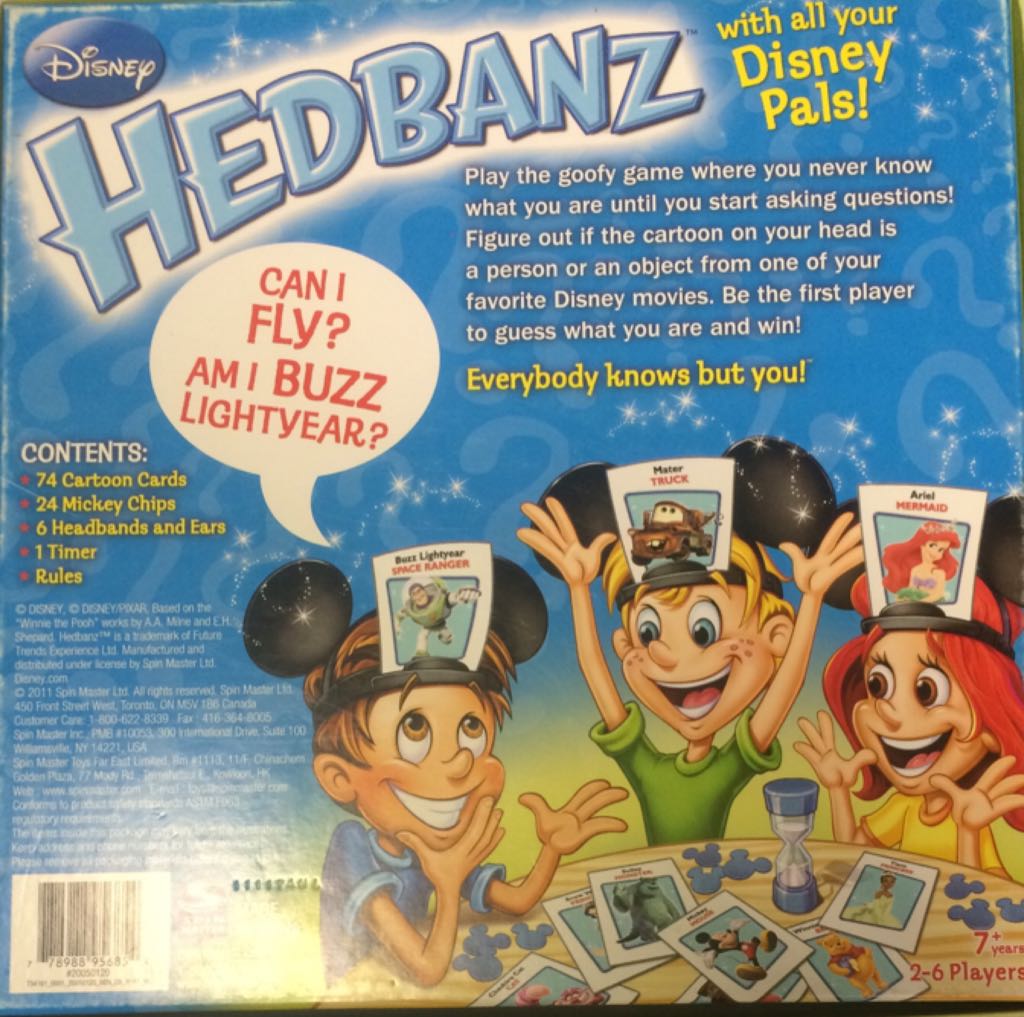 Hedbanz: Disney  (2-6) board game collectible [Barcode 778988956854] - Main Image 2