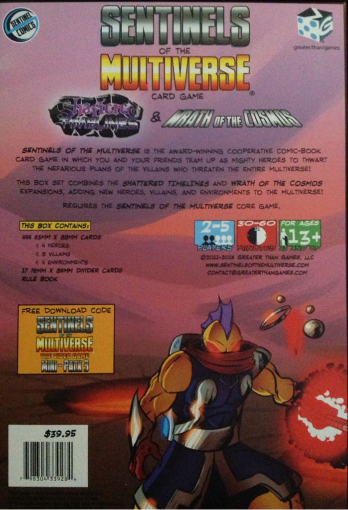 Sentinels Of The Multiverse: Shattered Timelines/Wrath Of The Cosmos  (2-5) board game collectible [Barcode 798304339284] - Main Image 2