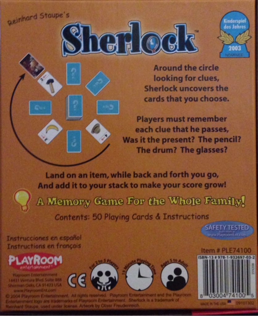 Sherlock  (2-5) board game collectible [Barcode 803004741005] - Main Image 2