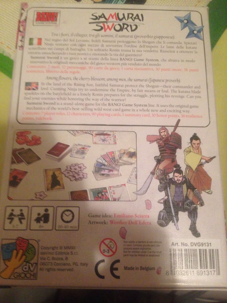 Samurai Sword Family Party Card Game Using Bang Game System From Davinci Games  (6) board game collectible [Barcode 8032611691317] - Main Image 2