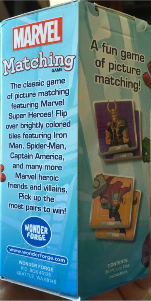 Marvel Matching Game  (2) board game collectible [Barcode 810558013403] - Main Image 2
