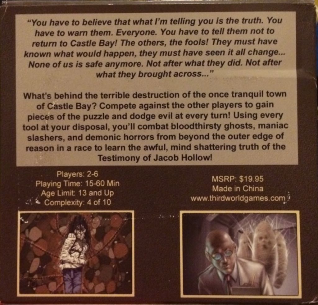 The Testimony of Jacob Hollow  (2-6) board game collectible [Barcode 814297003008] - Main Image 2