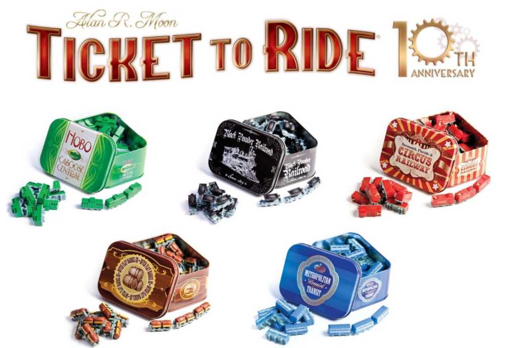 Ticket To Ride 10th Anniversary Edition  (2-5) board game collectible [Barcode 824968617205] - Main Image 3