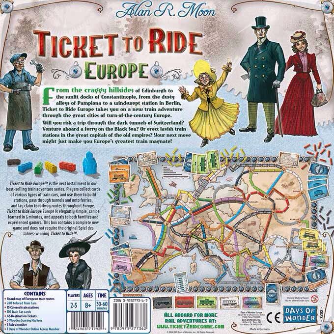 Ticket To Ride: Europe  (2-5) board game collectible [Barcode 824968717929] - Main Image 2
