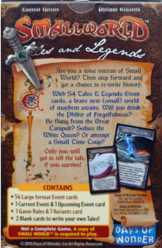 SmallWorld Tales And Legends  (2-5) board game collectible [Barcode 824968826959] - Main Image 2