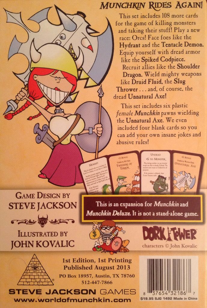 Munchkin 02: Unnatural Axe  (3-6) board game collectible [Barcode 837654321867] - Main Image 2