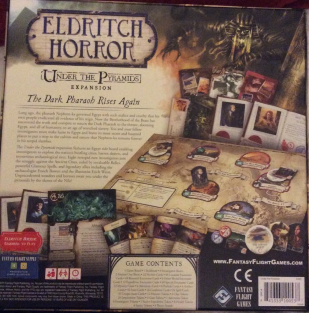 Eldritch Horror: Under The Pyramids Expansion  (1-8) board game collectible [Barcode 841333100537] - Main Image 2