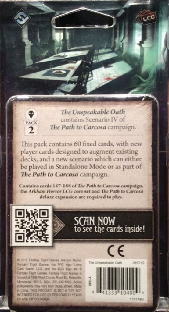 Arkham Horror: The Card Game - The Unspeakable Oath  (1-2) board game collectible [Barcode 841333104009] - Main Image 2