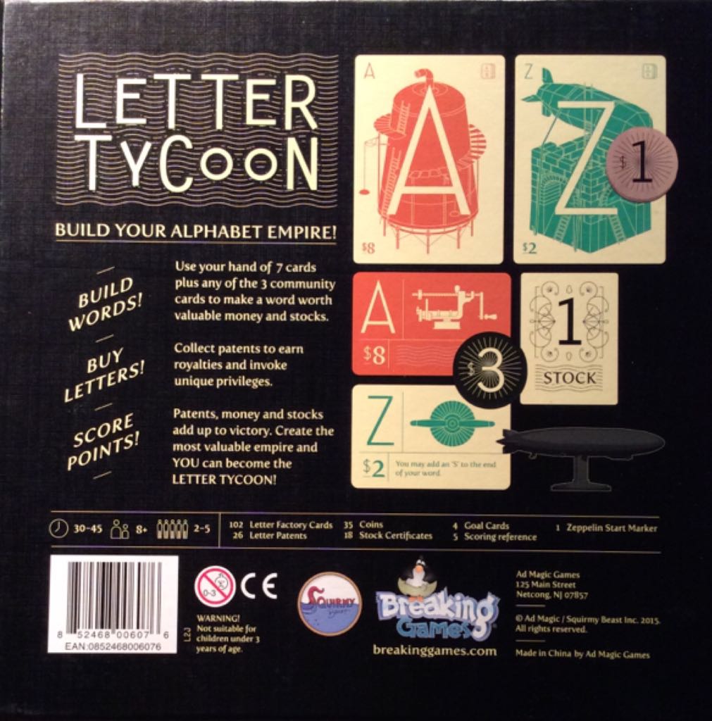 Letter Tycoon  (2-5) board game collectible [Barcode 852468006076] - Main Image 2