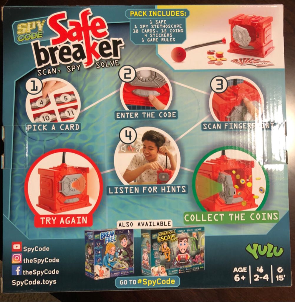 Spy Code Safe Breaker  (2-4) board game collectible [Barcode 854543007008] - Main Image 2
