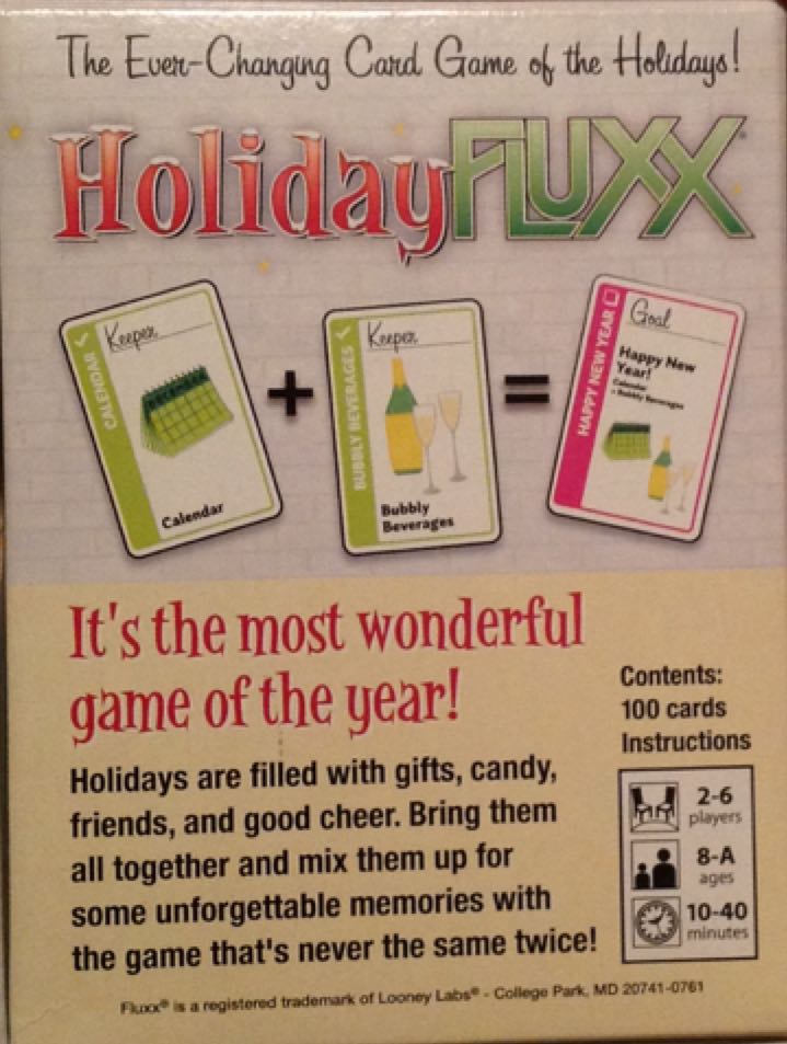 Fluxx: Holiday  (2-6) board game collectible [Barcode 857848004130] - Main Image 2