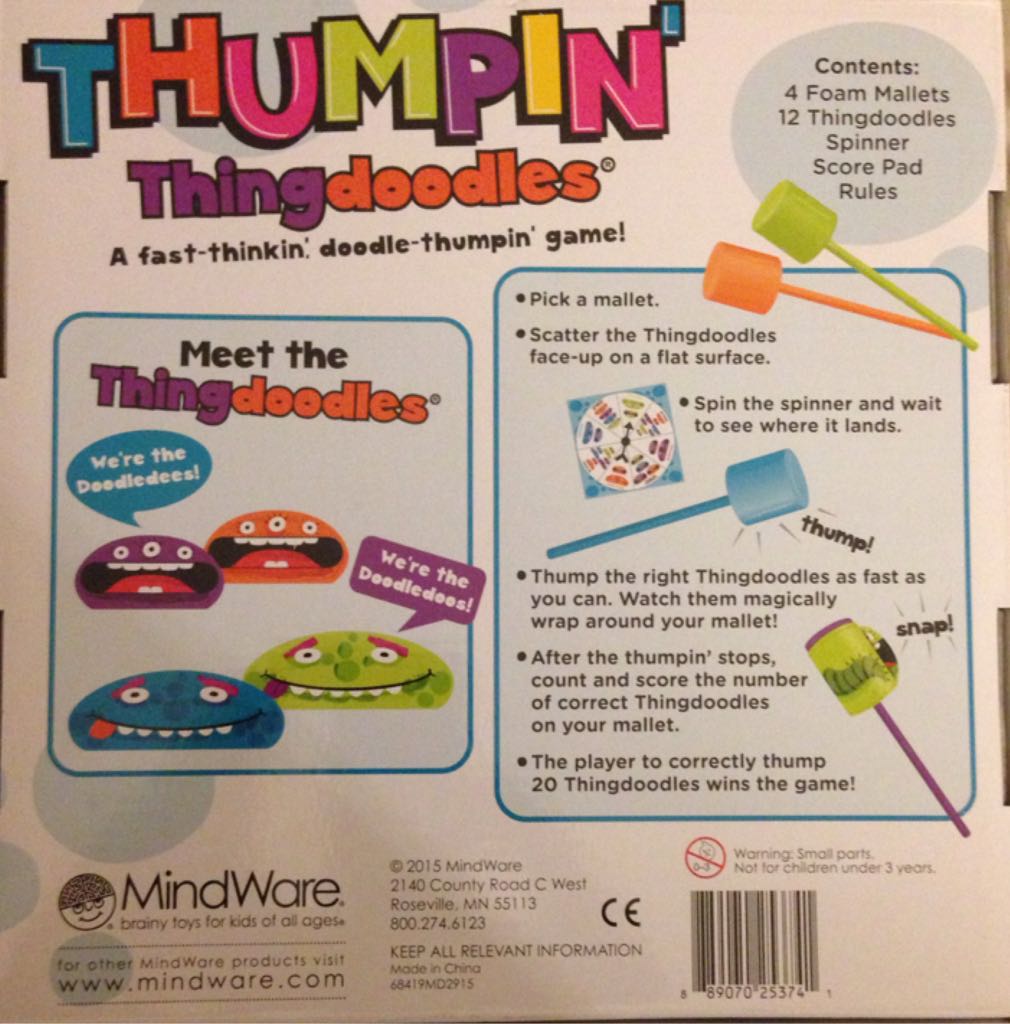 Thumpin’ Thingdoodles  (2-4) board game collectible [Barcode 889070253741] - Main Image 2