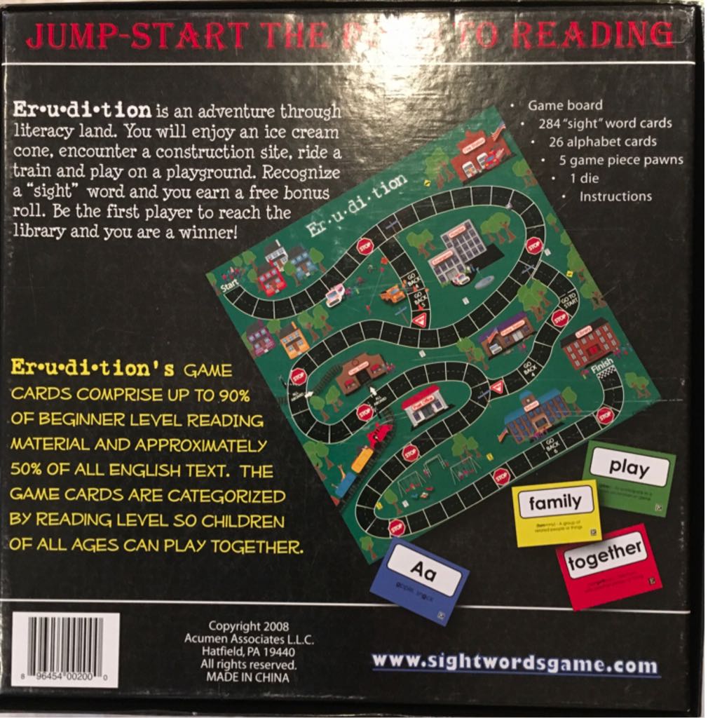 Erudition  (2+) board game collectible [Barcode 896454002000] - Main Image 2