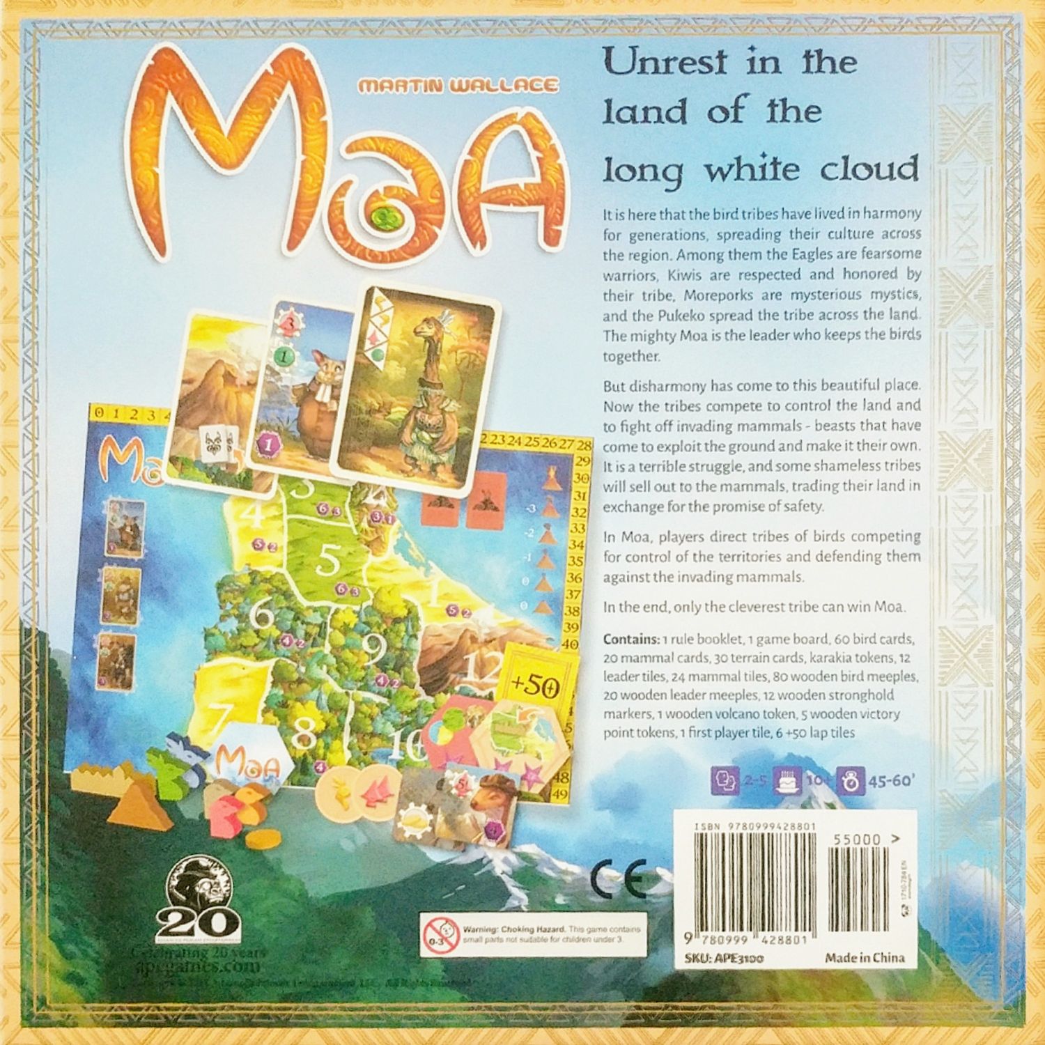 Moa (Kickstarter Edition)  (3 -5) board game collectible [Barcode 9780999428801] - Main Image 2