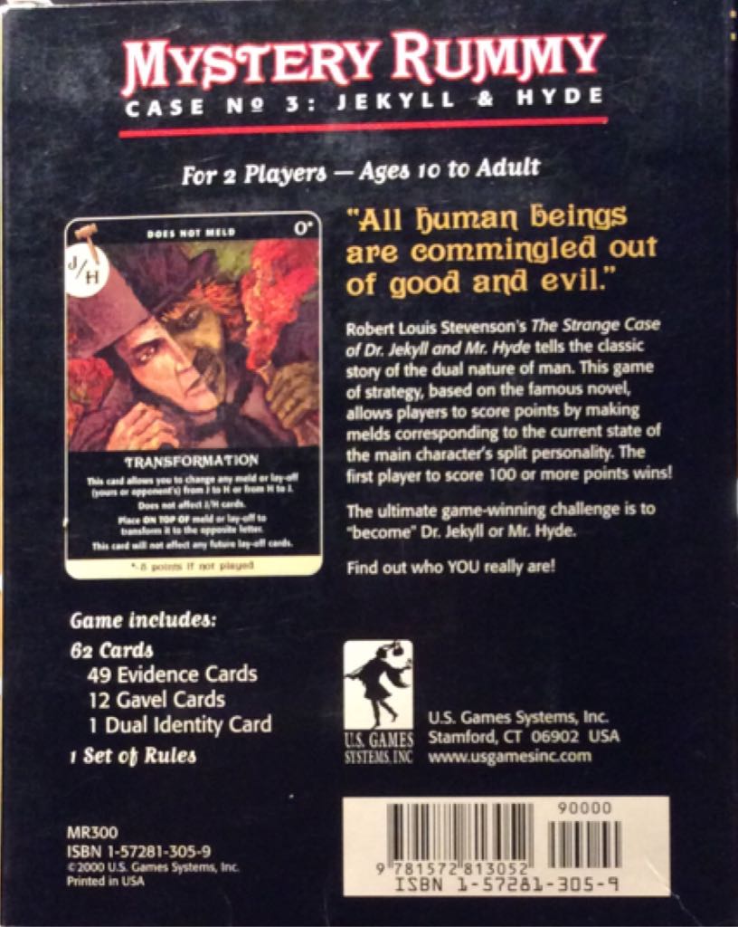 Mystery Rummy Case No. 3 Jekyll and Hyde  (2) board game collectible [Barcode 9781572813052] - Main Image 2