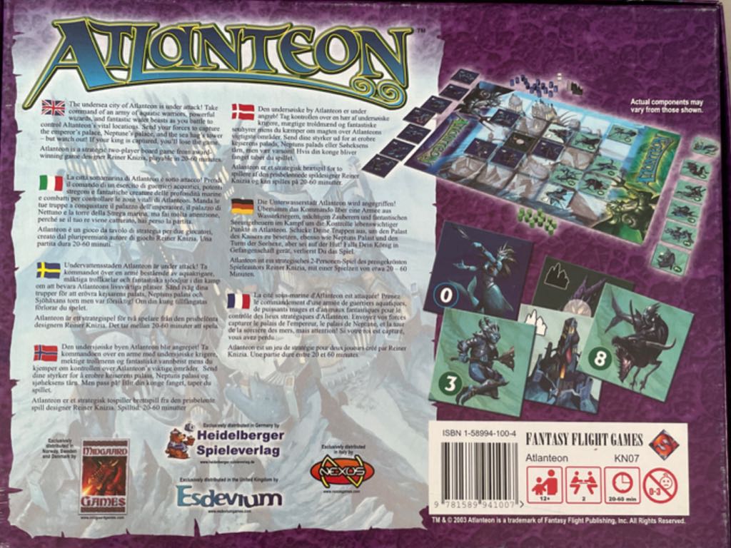 Atlanteon  (2) board game collectible [Barcode 9781589941007] - Main Image 2