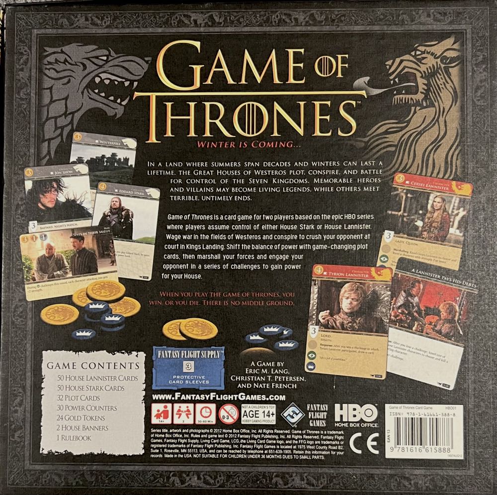 Game of Thrones Card Game  (2) board game collectible [Barcode 9781616615888] - Main Image 2