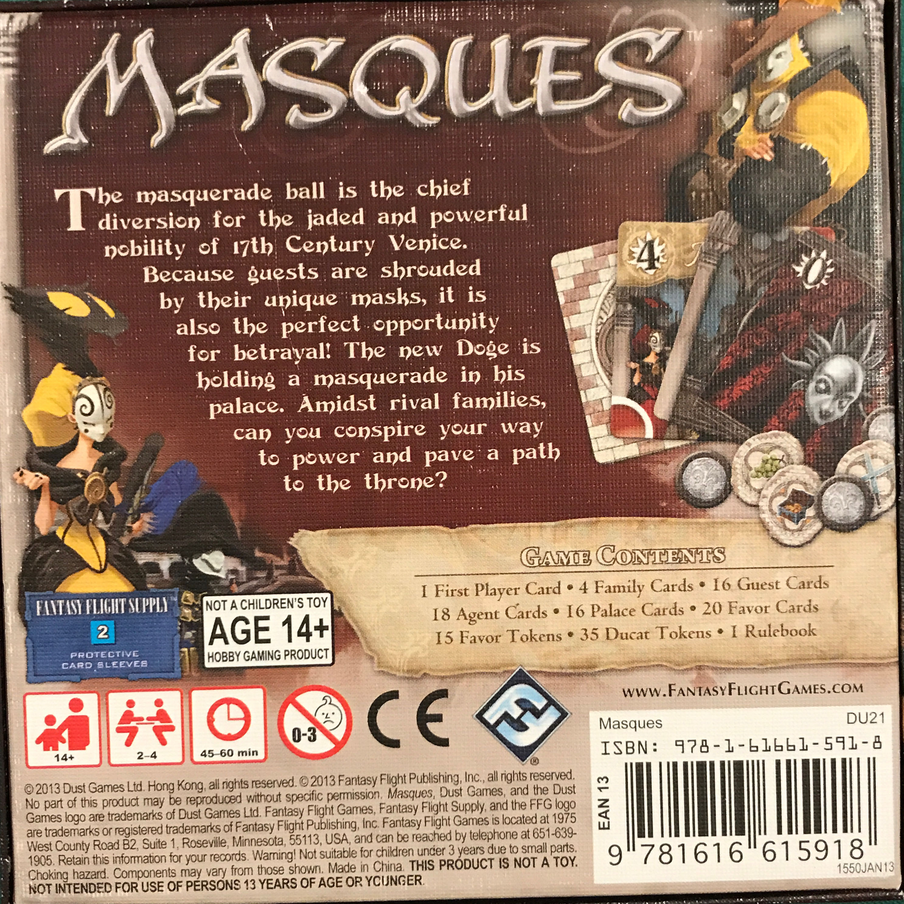Masques  (2-4 Players) board game collectible [Barcode 9781616615918] - Main Image 4