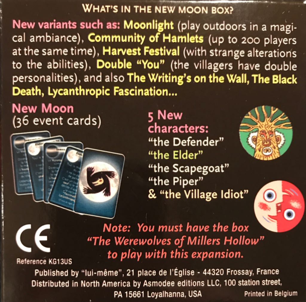 Werewolves of Miller’s Hollow: New Moon, The  (18) board game collectible [Barcode 9782914849548] - Main Image 2
