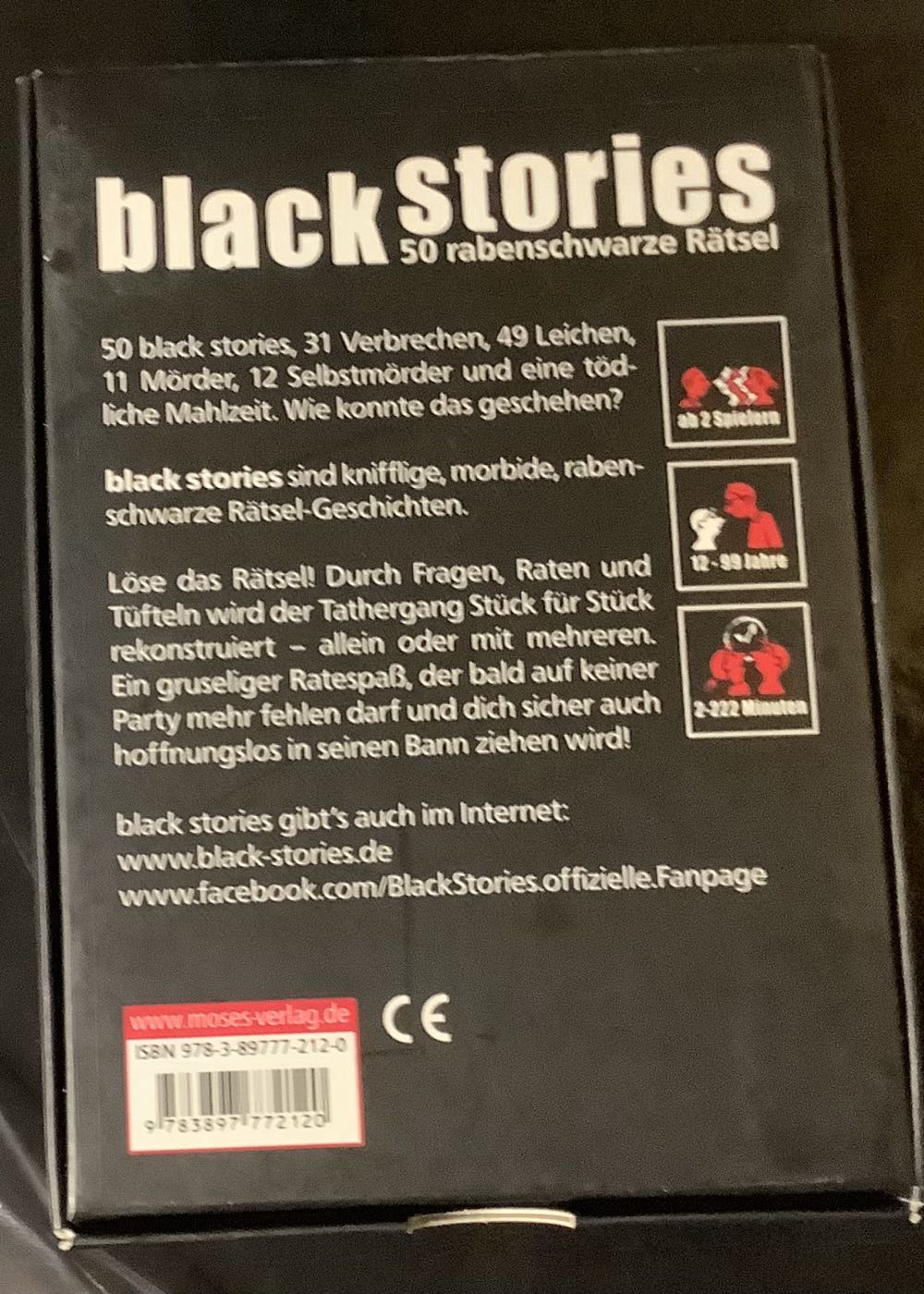 Black Stories  (2-15) board game collectible [Barcode 9783897772120] - Main Image 2