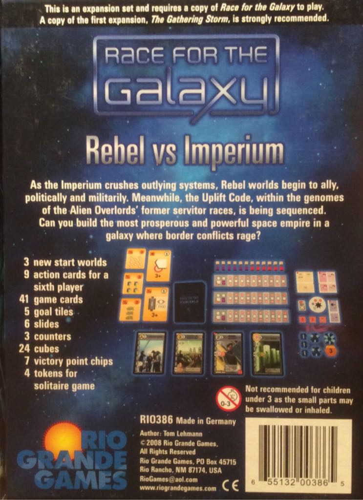 Race For The Galaxy: Rebel Vs Imperium  (1 - 6) board game collectible - Main Image 2