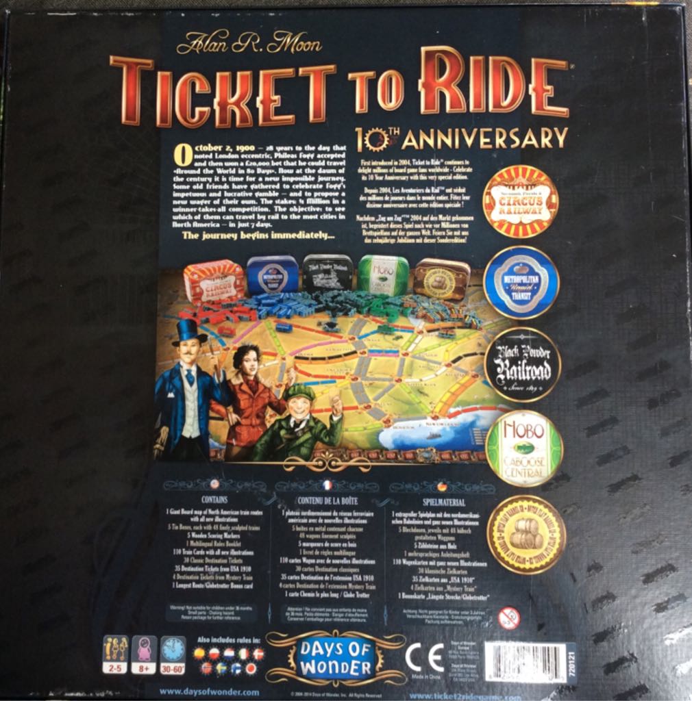 Les Aventurier Du Rail  (2-5) board game collectible - Main Image 2