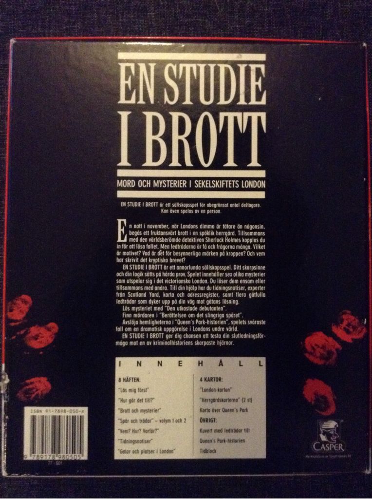 En Studie I Brott  (2+) board game collectible - Main Image 2