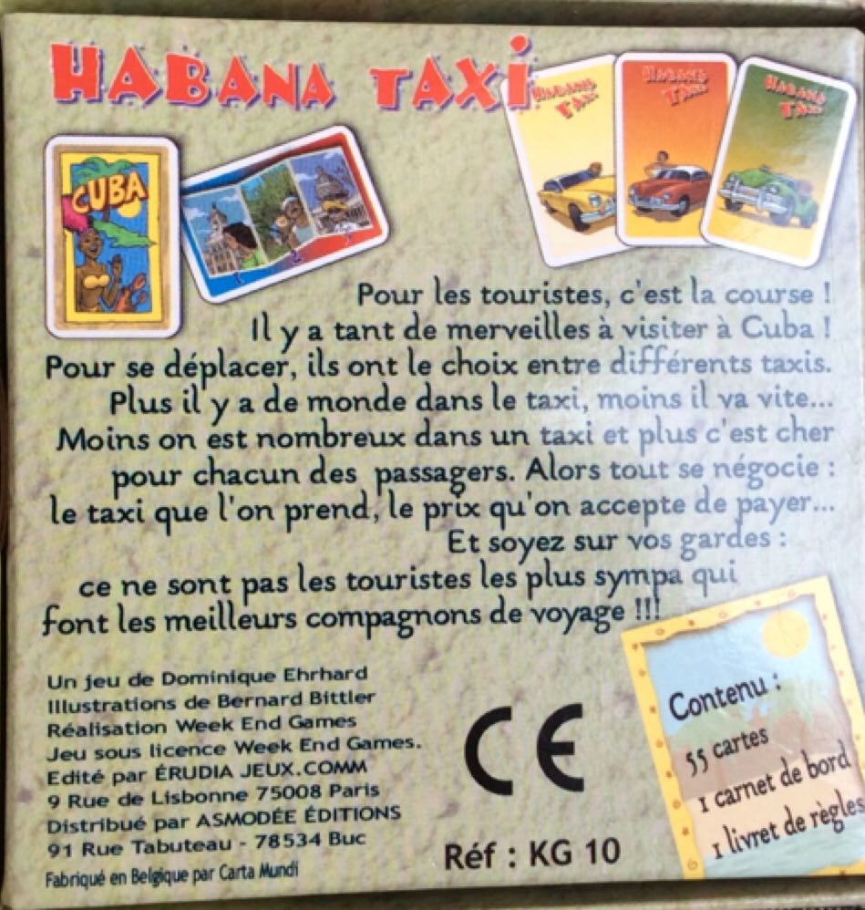 Habana Taxi  (3-7) board game collectible - Main Image 2
