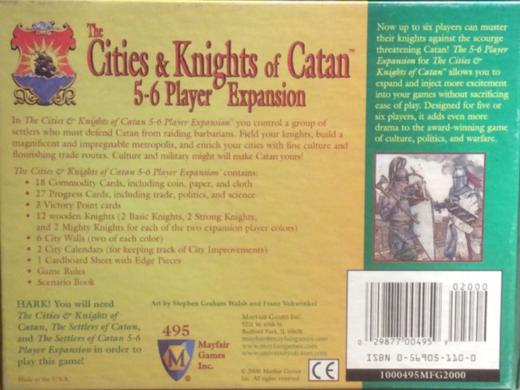 Catan Cities & Knights of Catan 5-6 Player Expansion  (5-6) board game collectible - Main Image 2