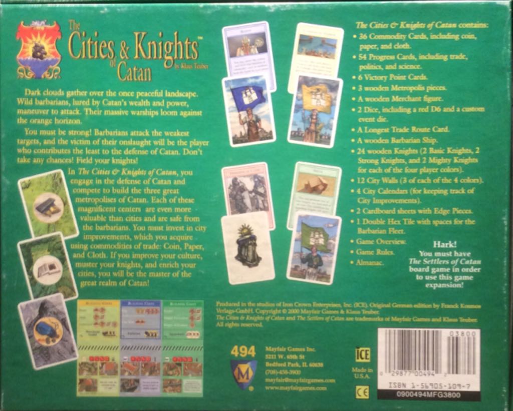 The Cities & Knights of Catan  (3 - 4) board game collectible - Main Image 2