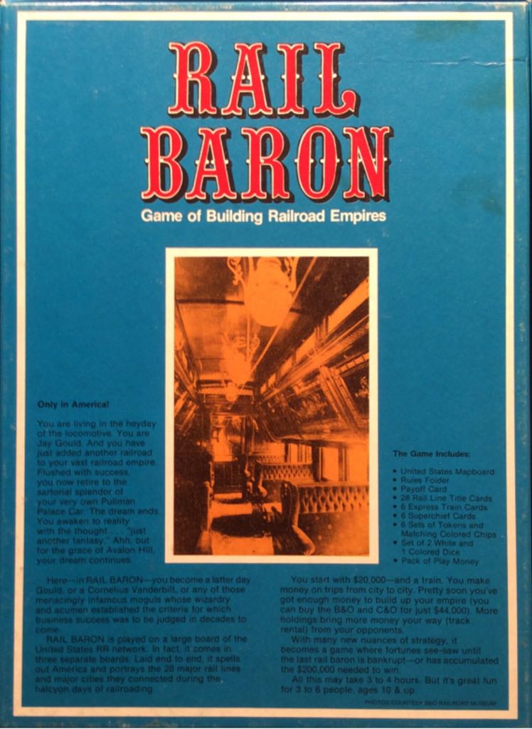 Rail Baron  (3-6) board game collectible - Main Image 2