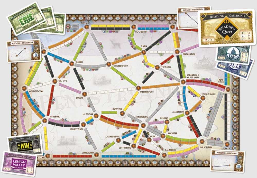 Ticket To Ride: Map Collection 5 - UK & Pennsylvania.  (2-5) board game collectible - Main Image 4