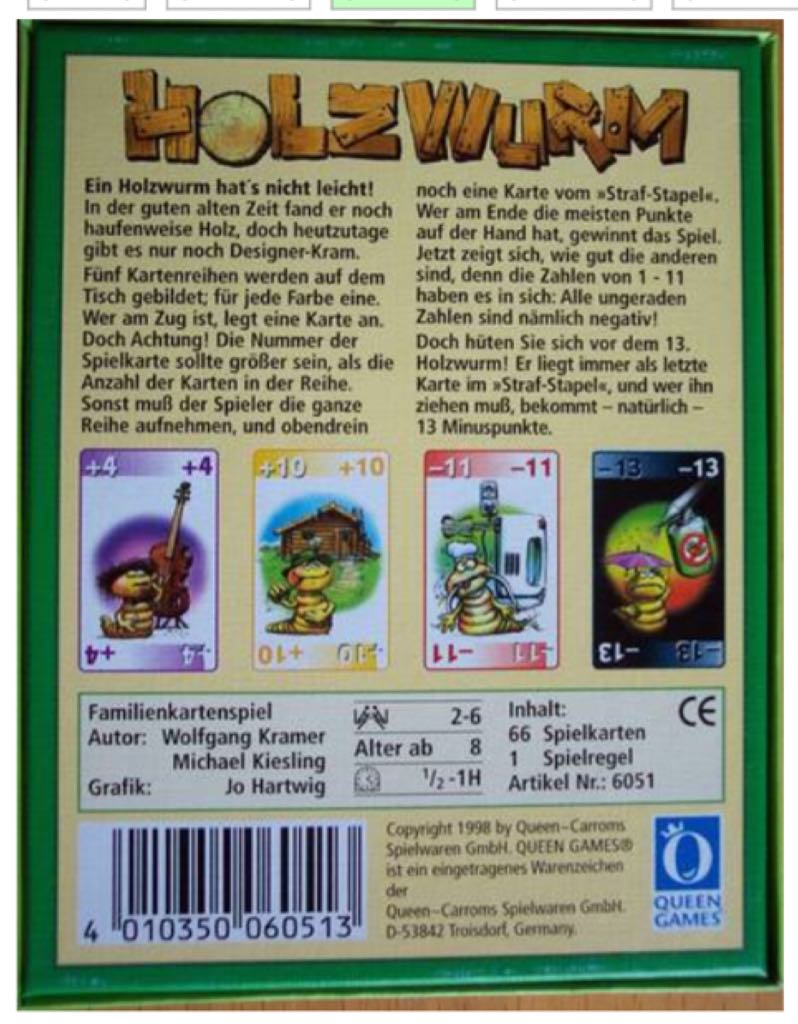 Der dreizehnte Holzwurm  (2-6) board game collectible - Main Image 2