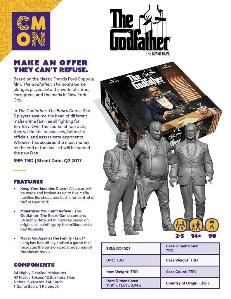 Godfather, The: Coreleone’s Empire  (2-5) board game collectible - Main Image 2