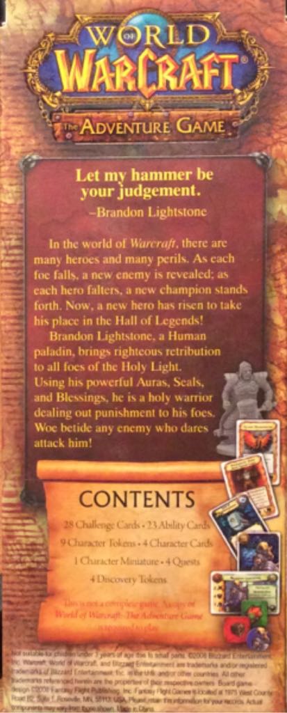 WoW The Adventure Game: Brandon Lightstone  (2-4) board game collectible - Main Image 2