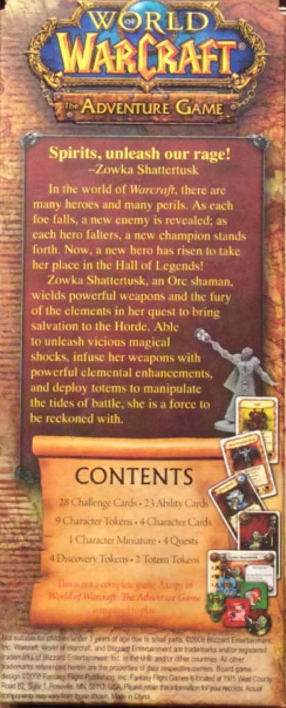 WoW The Adventure Game: Zowka Shattertusk  (2-4) board game collectible - Main Image 2